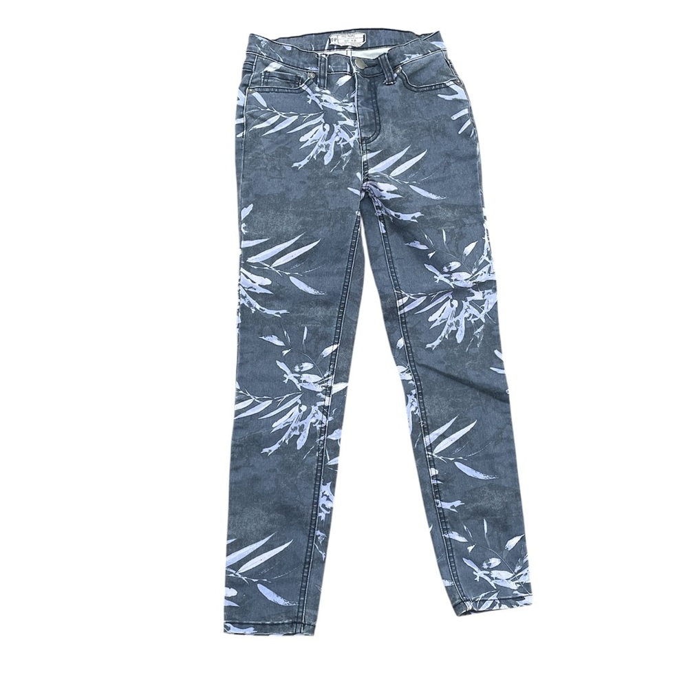 FREE PEOPLE Tropical Palm Print High Rise Cropped Skinny Pants